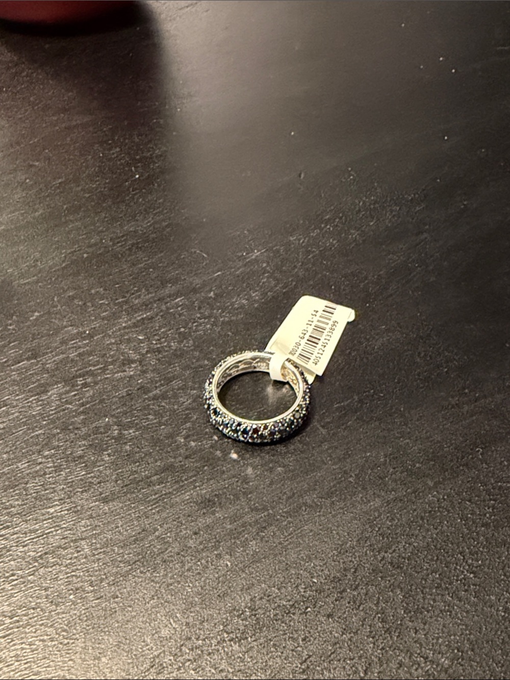 Sterling Silver Black Crystal Pavé Ring